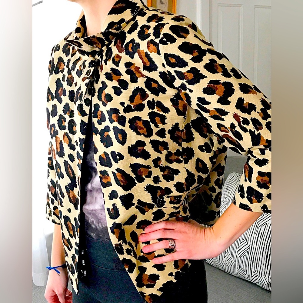 Silk Leopard Print NWT Jacket / Blazer Retro Rockabilly - size M